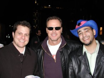 Andrew Hossom and Sami Tanamly with Jim McMahon.